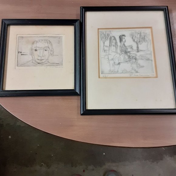 Raymond McNamara Sketches Signed Set of 2 - Picture 1 of 5